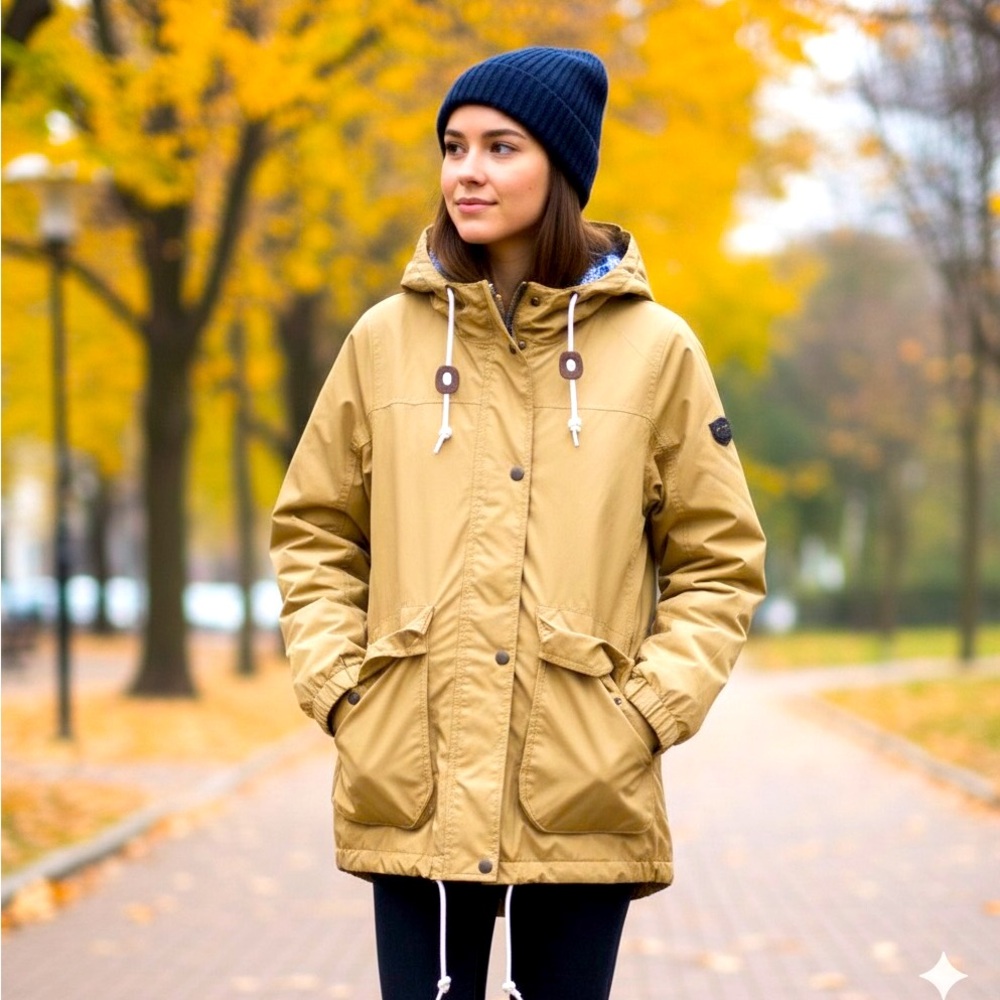 Aigle Women's Beige Utility Jacket with Hood